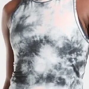 Athleta Pink and Black Tie-Dye Tank